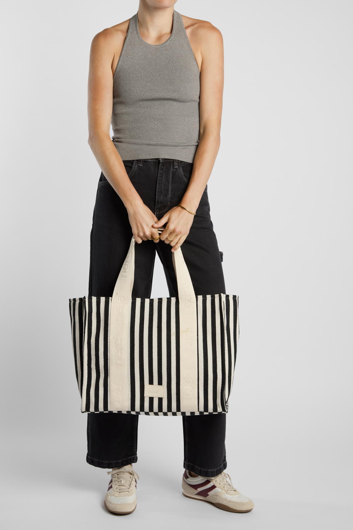 Beach Stripe Canvas Tote Bag