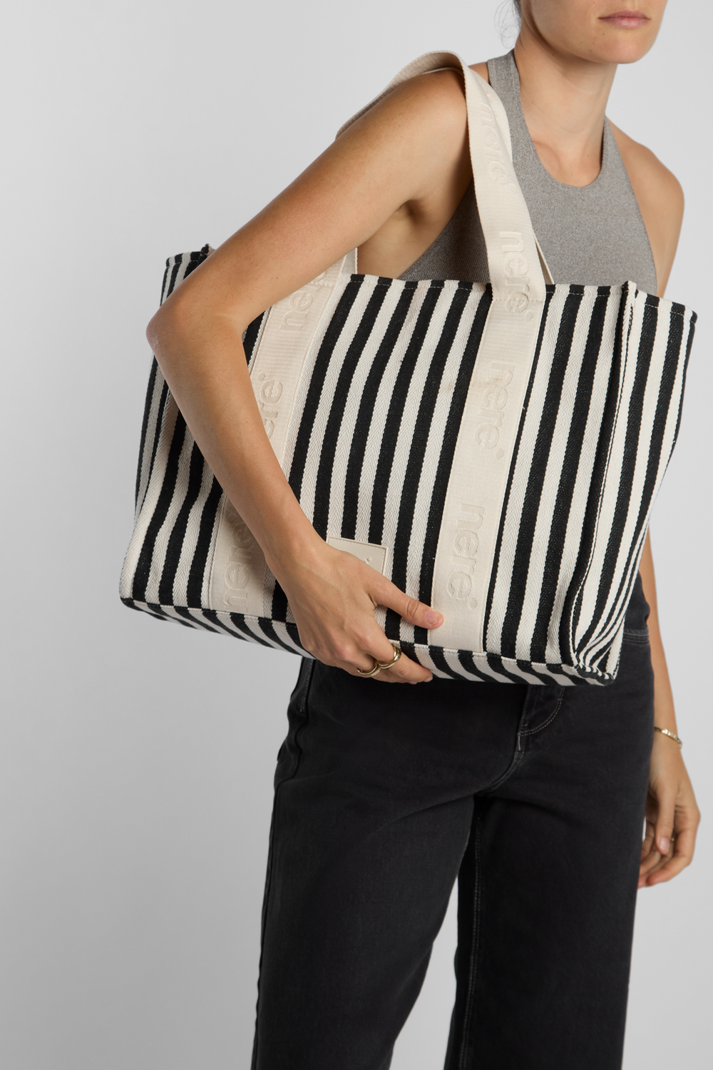 Beach Stripe Canvas Tote Bag