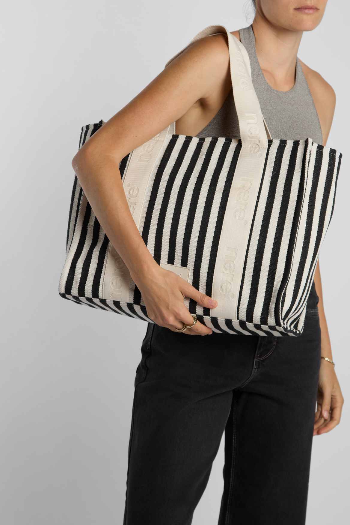 Beach Stripe Canvas Tote Bag