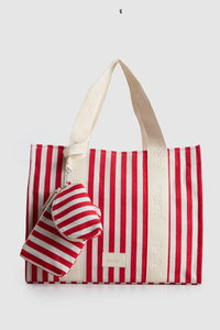 Beach Stripe Canvas Tote Bag
